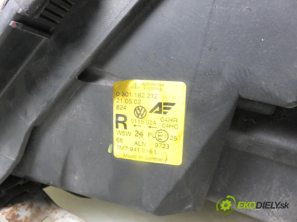 SEAT ALHAMBRA (7V8, 7V9) MINIVAN 2002 85,00 2.0 i - ATM 1984,00 Svetlo PP 0301182212 ; 7M7941016L