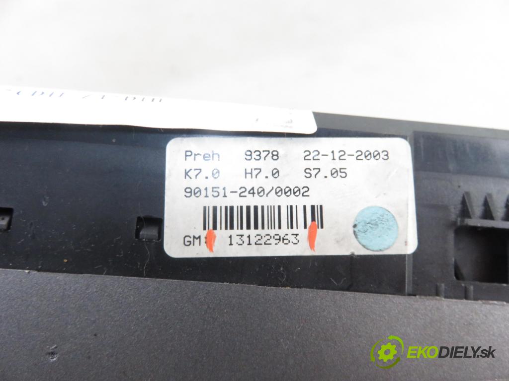 OPEL ASTRA H (A04) HB 2004 74,00 1.7 CDTI 100 - Z 17 DTH 1686,00 Panel kúrenia KLIMATIZACE: 13122963
