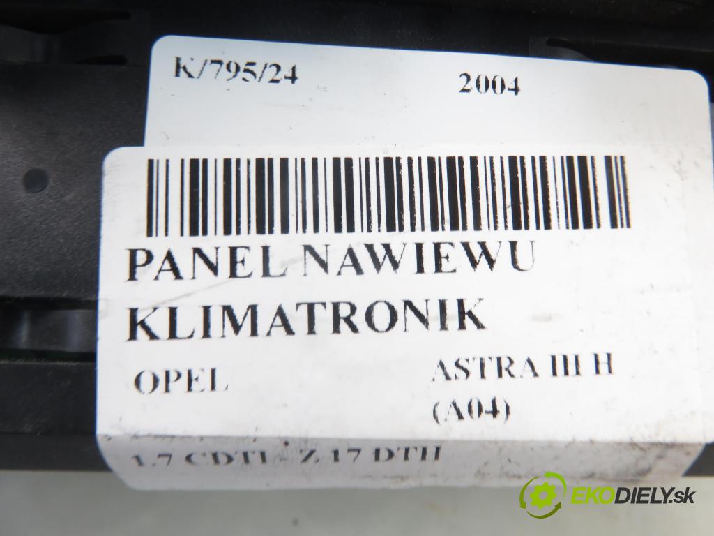 OPEL ASTRA H (A04) HB 2004 74,00 1.7 CDTI 100 - Z 17 DTH 1686,00 Panel kúrenia KLIMATIZACE: 13122963