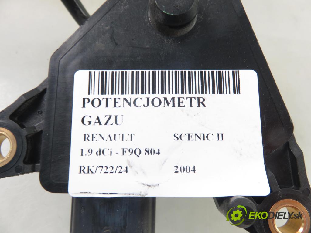RENAULT SCENIC II (JM0/1_) MINIVAN 2004 88,00 1.9 DCI - F9Q 812 1870,00 Potenciometer plynu 8200159645 (Pedále)