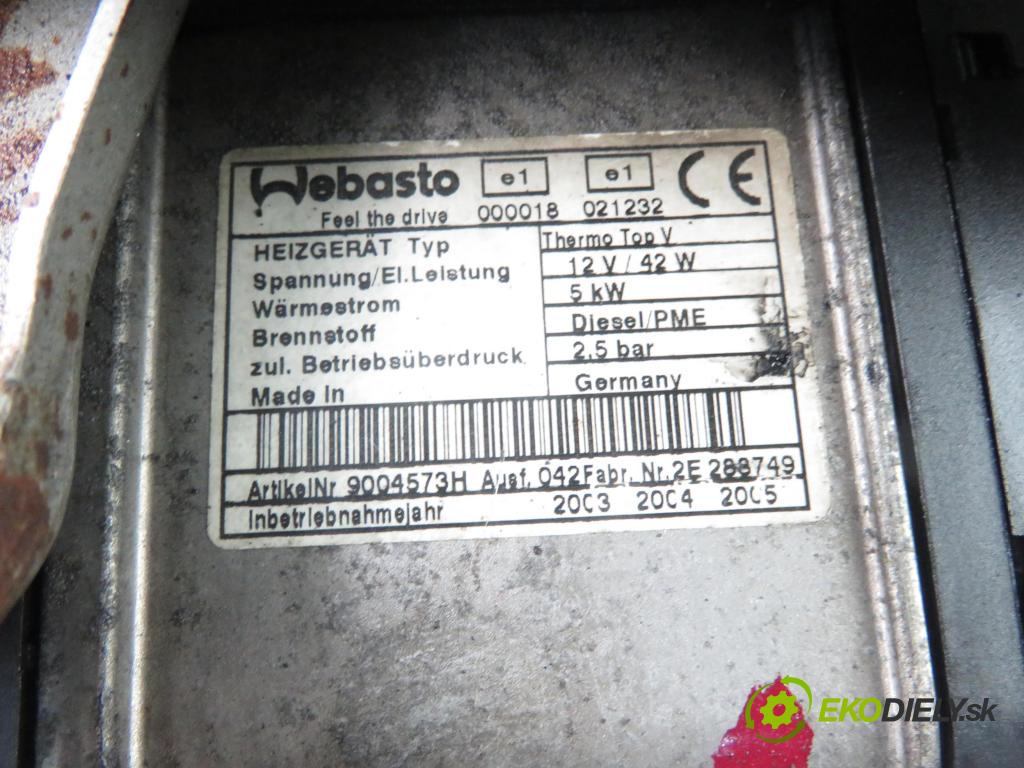 VW TOURAN (1T1, 1T2) MINIVAN 2003 74,00 1.9 TDI PD 100 - AVQ 1896,00 Webasto 1K0815065H (Webasto ohřívače)
