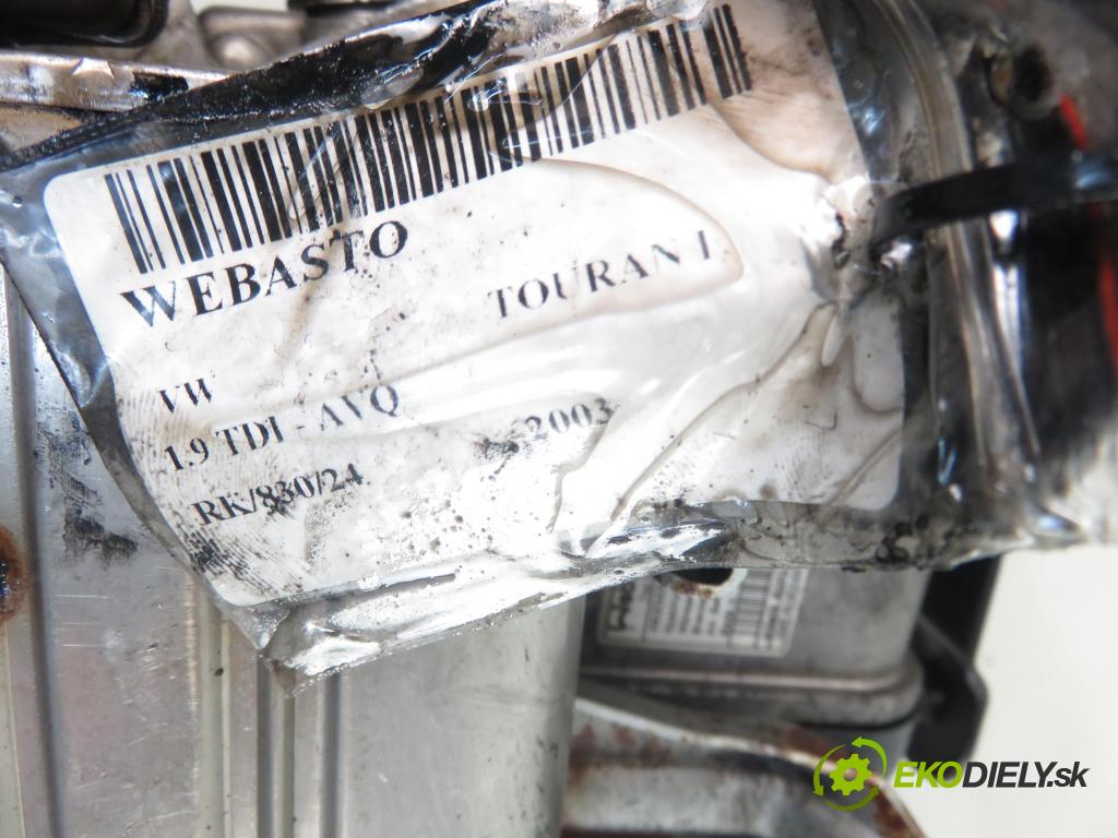 VW TOURAN (1T1, 1T2) MINIVAN 2003 74,00 1.9 TDI PD 100 - AVQ 1896,00 Webasto 1K0815065H (Webasto ohřívače)