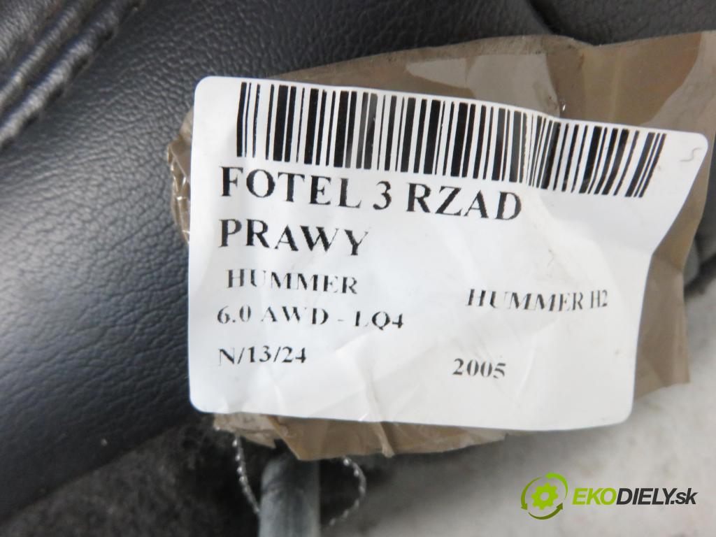 HUMMER HUMMER H2 SUV 2005 249,00 6.0 AWD - LQ4 5967,00 Sedadlo 3 rad pravy