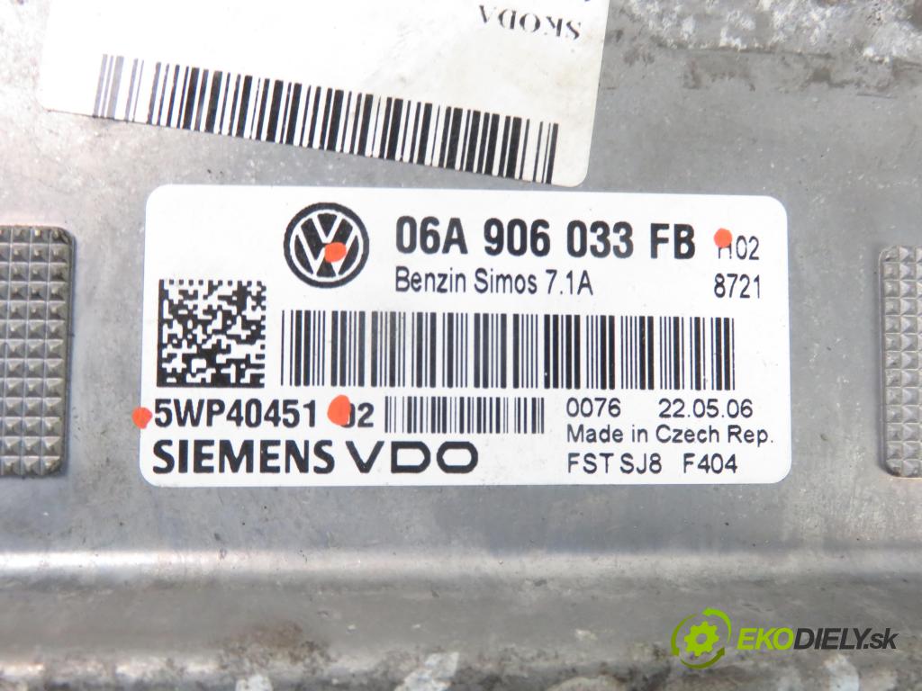 SKODA OCTAVIA II (1Z3) LIFTBACK 2006 75,00 1.6 - BSE 1595,00 Riadiaca jednotka Motor 06A906033FB ; 5WP40451