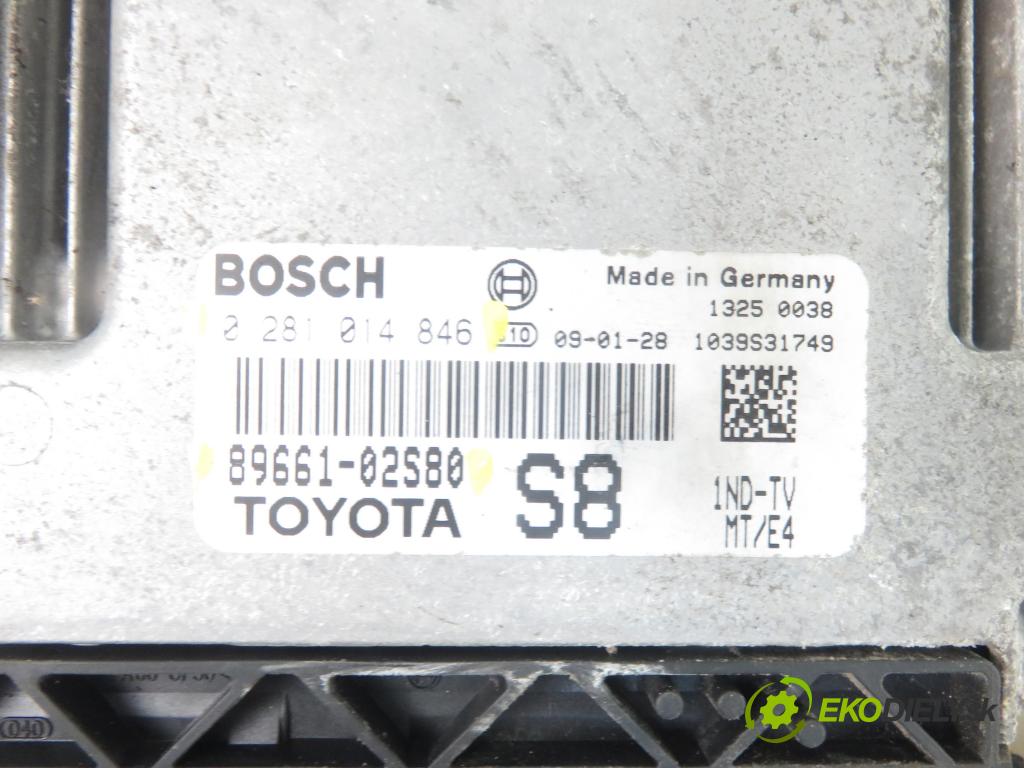 TOYOTA AURIS (_E15_) HB 2009 66,00 1.4 D-4D 90 - 1ND-TV 1364,00 Riadiaca jednotka Motor 8966102S80 ; 0281014846