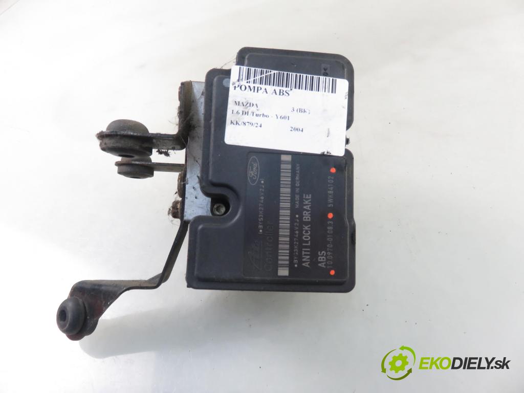 MAZDA 3 (BK) HB 2004 80,00 1.6 DI Turbo 109 - Y601 (PSA) 1560,00 Pumpa ABS 10097001083 ; 5WK84102 (Pumpy ABS)