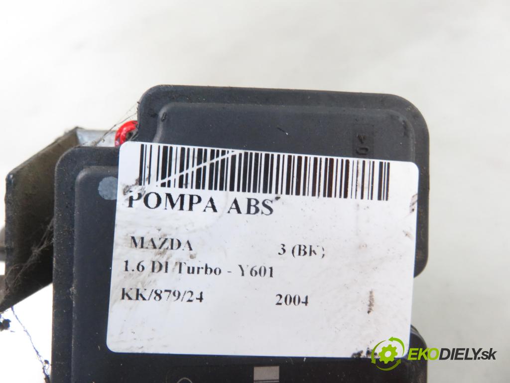 MAZDA 3 (BK) HB 2004 80,00 1.6 DI Turbo 109 - Y601 (PSA) 1560,00 Pumpa ABS 10097001083 ; 5WK84102 (Pumpy ABS)