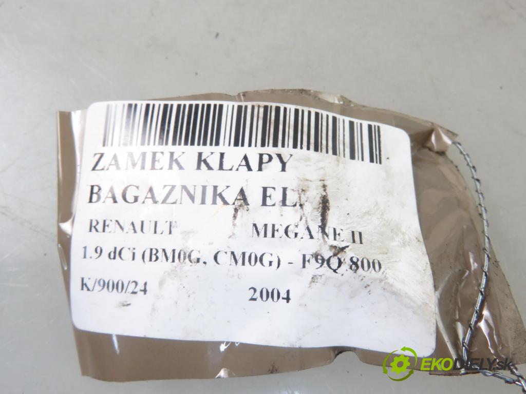 RENAULT MEGANE II (BM0/1_, CM0/1_) HB 2004 88,00 1.9 dCi 120 - F9Q 800 1870,00 zámok dveří kufr EL. 8200076240E