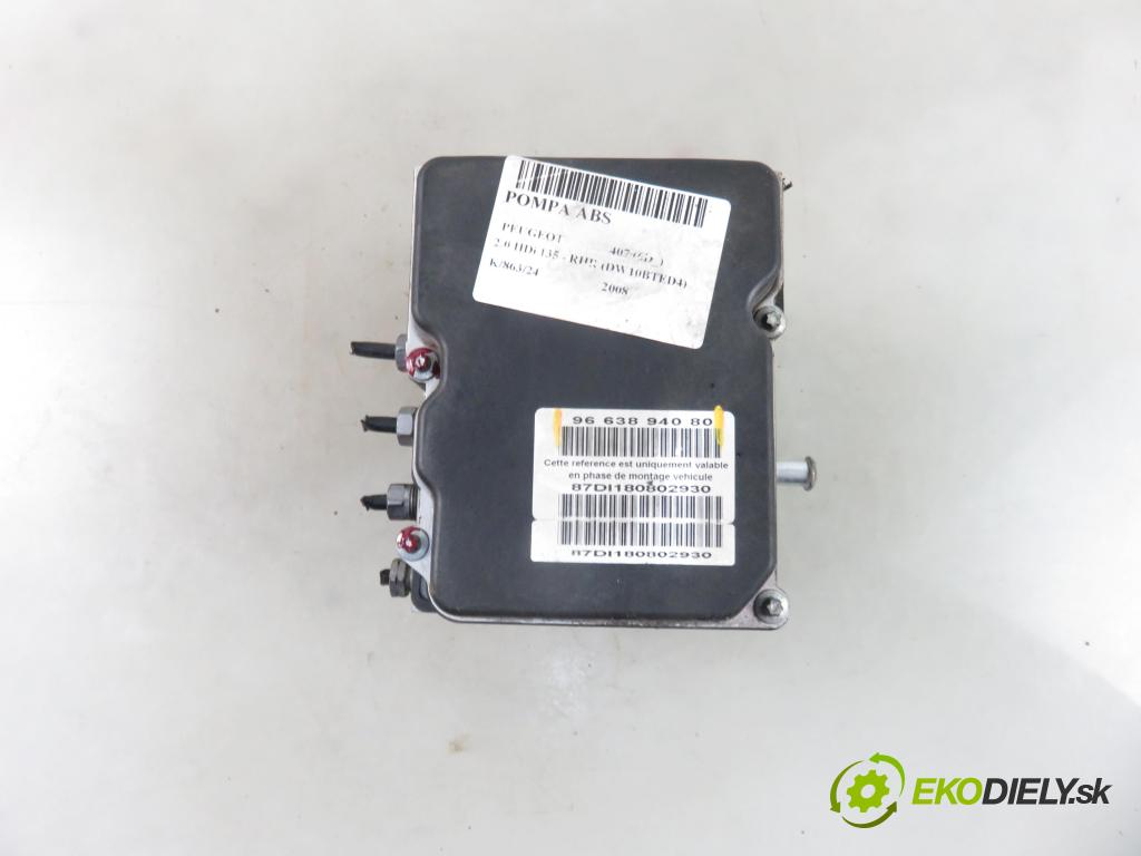 PEUGEOT 407 (6D_) SEDAN 2008 100,00 2.0 HDi 135 - RHR 1997,00 Pumpa ABS 0265950659 ; 9663894080 (Pumpy ABS)