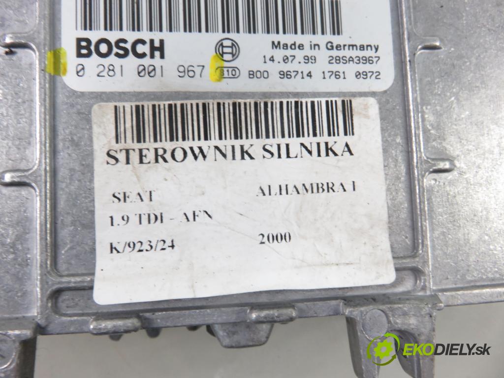 SEAT ALHAMBRA (7V8, 7V9) MINIVAN 2000 81,00 1.9 TDI 110 - AFN 1896,00 Riadiaca jednotka Motor 028906021JJ ; 0281001967