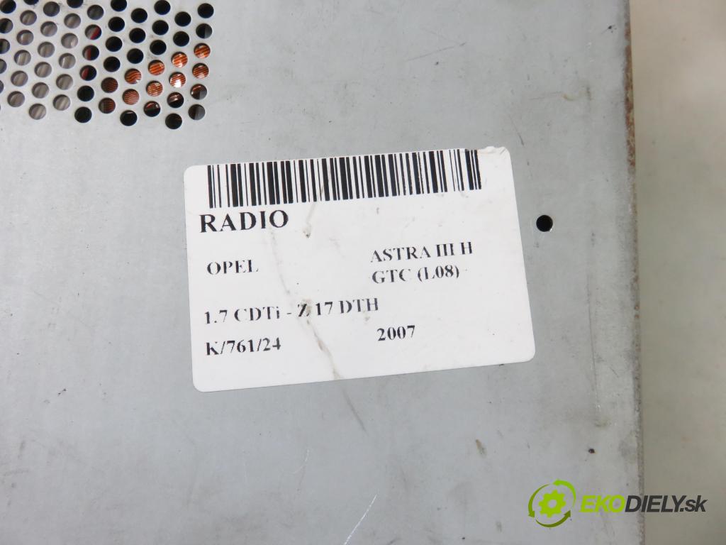 OPEL ASTRA H GTC (L08) HB 2007 74,00 1.7 CDTi - Z 17 DTH 1686,00 RADIO CD 13251048