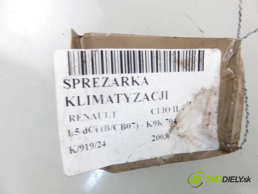 RENAULT CLIO II (BB_, CB_) HB 2003 48,00 1.5 dCi 65 - K9K 704 1461,00 KOMPRESOR: klimatizácie 8200315744 (Kompresor klimatizácie)
