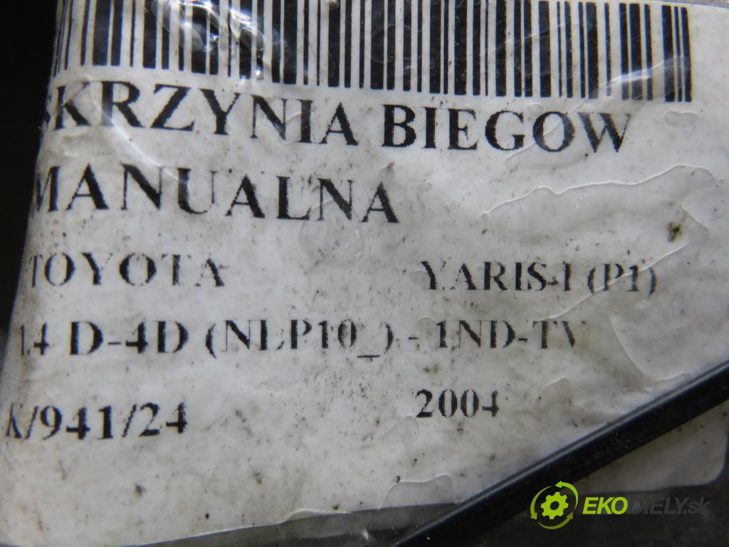 TOYOTA YARIS (_P1_) HB 2004 55,00 1.4 D-4D (NLP10_) - 1ND-TV 1364,00 Prevodovka MANUALNA 311150D030
