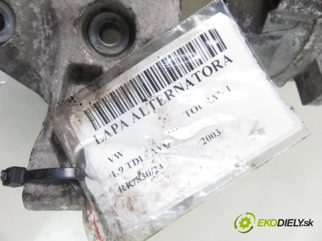 VW TOURAN (1T1, 1T2) MINIVAN 2003 74,00 1.9 TDI PD 100 - AVQ 1896,00 Uchytenie alternátora 03G903143A ; 03G903315A