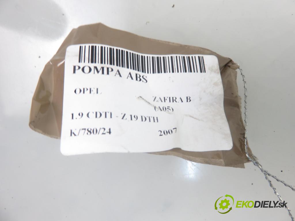 OPEL ZAFIRA B (A05) MINIVAN 2007 110,00 1.9 CDTI 150 - Z 19 DTH 1910,00 Pumpa ABS 10096005703 ; 13244860BJ (Pumpy ABS)