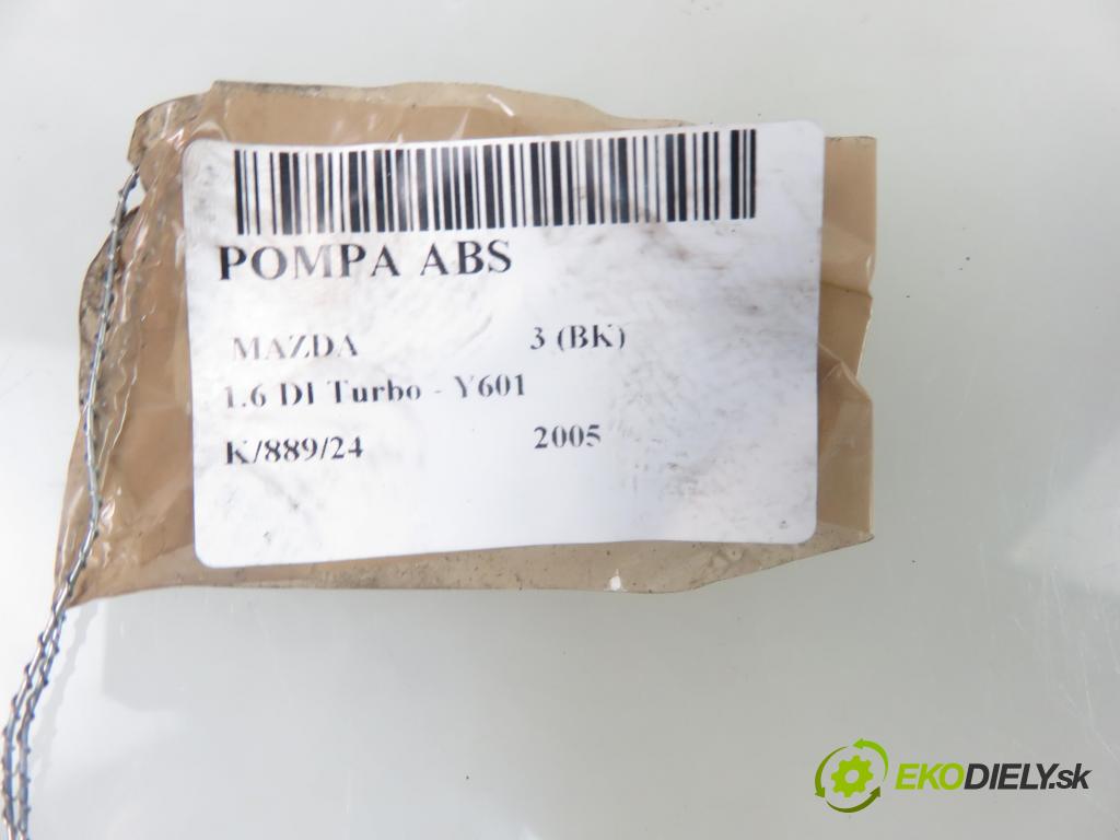 MAZDA 3 (BK) HB 2005 80,00 1.6 DI Turbo 109 - Y601 (PSA) 1560,00 Pumpa ABS 3M512M110CA ; 10020700304 ; 10097001083 (Pumpy ABS)