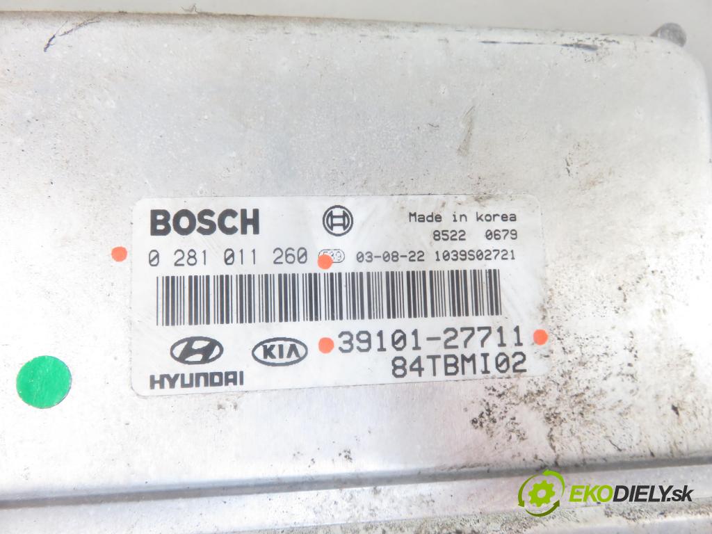 HYUNDAI GETZ (TB) HB 2003 60,00 1.5 CRDi - D3EA 1493,00 Riadiaca jednotka Motor 0281011260 ; 3910127711