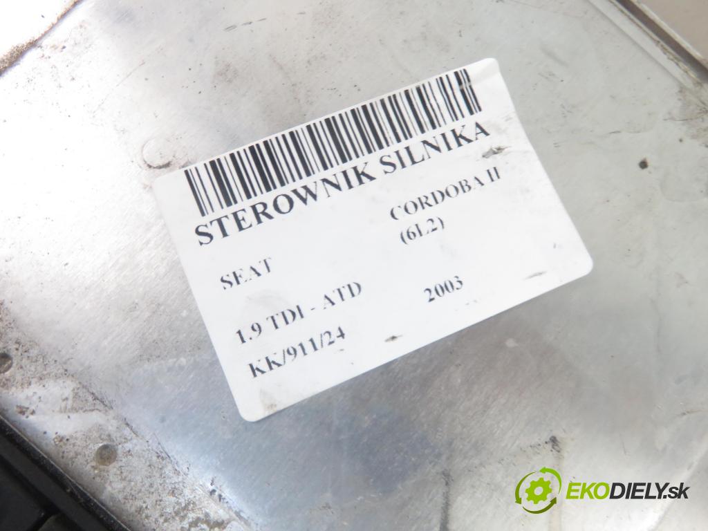 SEAT CORDOBA (6L2) SEDAN 2003 74,00 1.9 TDI - ATD 1896,00 Riadiaca jednotka Motor 038906019HT ; 0281010947