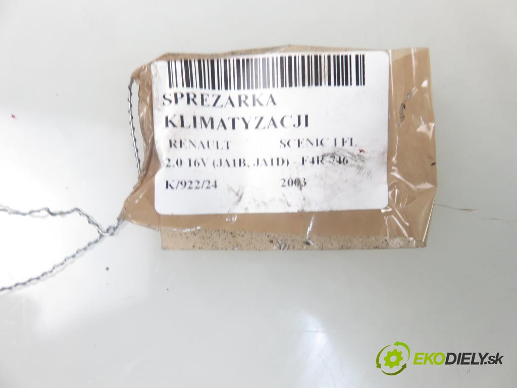 RENAULT SCENIC I (JA0/1_) MINIVAN 2003 102,00 2.0 16V 139 - F4R 746 1998,00 KOMPRESOR: klimatizace 1135309 (Kompresory)