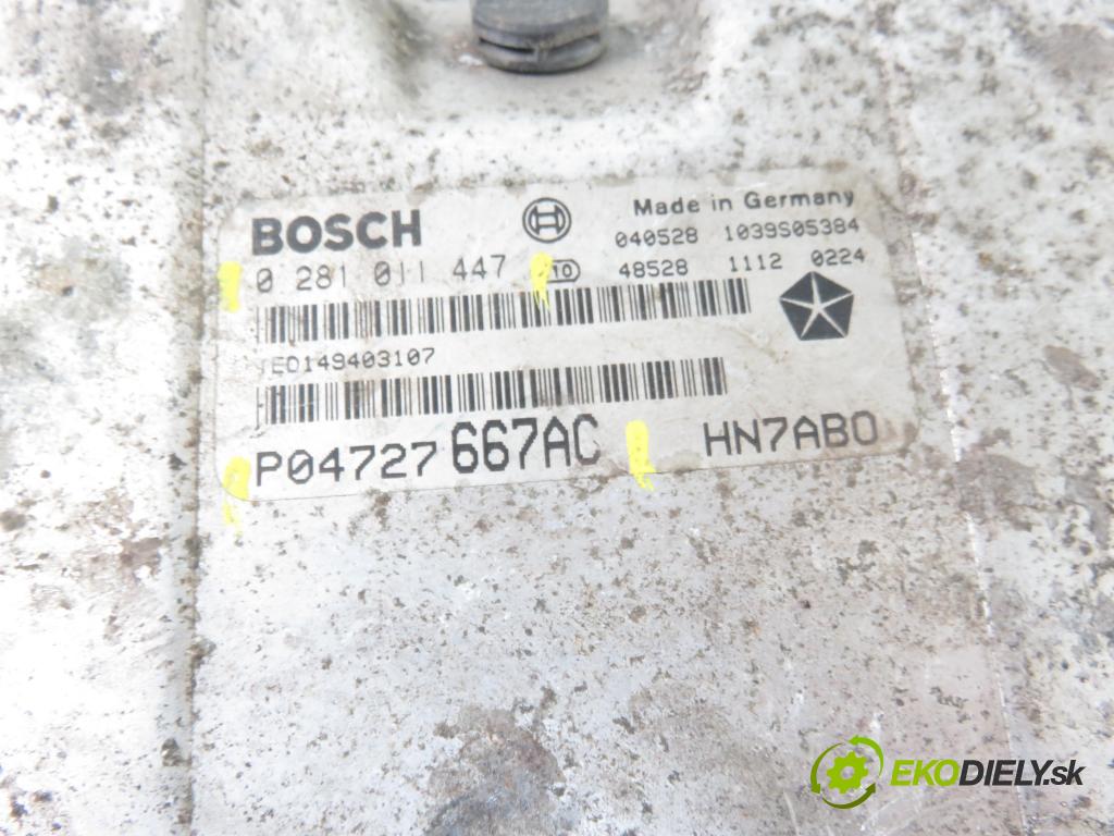 CHRYSLER VOYAGER IV (RG, RS) MINIVAN 2004 105,00 2.5 CRD 143 - ENJ 2499,00 Riadiaca jednotka Motor P04727667AC ; 0281011447