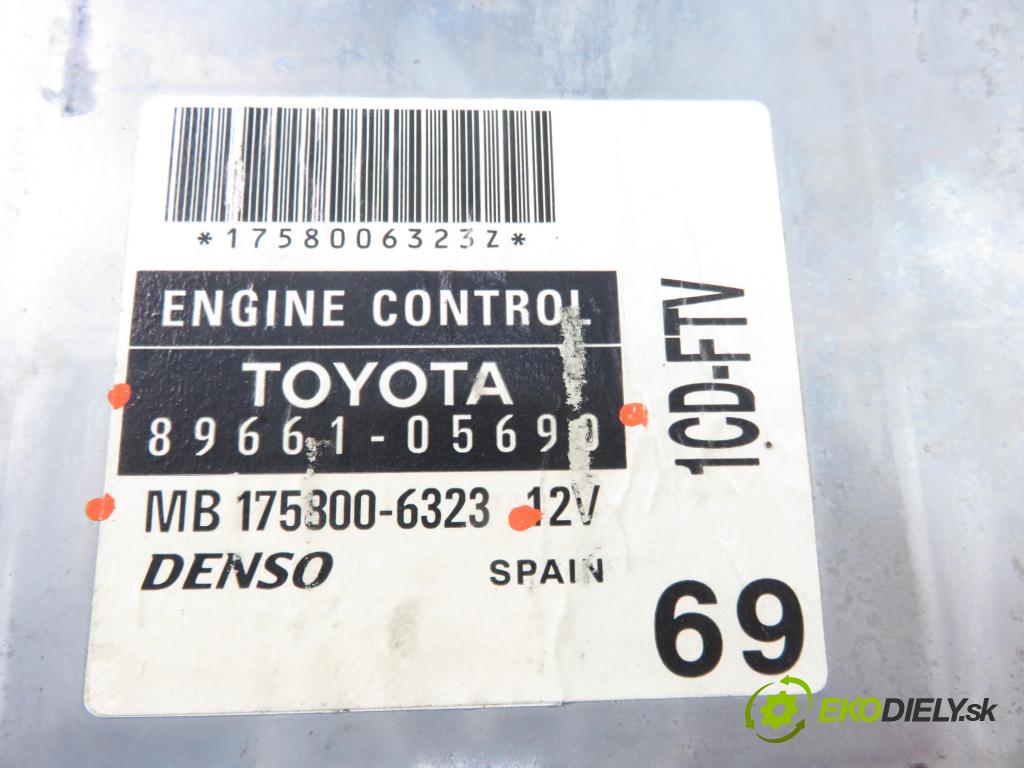 TOYOTA AVENSIS Kombi (_T25_) KOMBI 2003 85,00 2.0 D-4D 116 - 1CD-FTV 1995,00 Riadiaca jednotka Motor 8966105690 ; MB1758006323