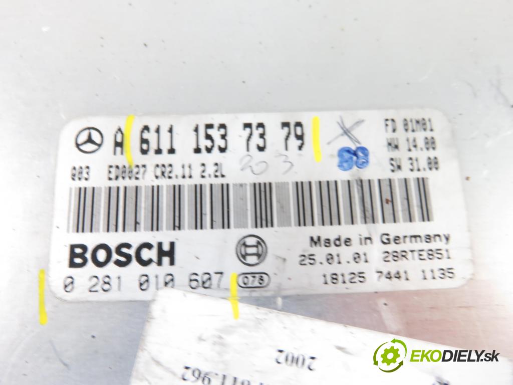 MERCEDES-BENZ KLASA C (W203) SEDAN 2002 105,00 C 220 CDI 143 - OM 611.962 2148,00 Riadiaca jednotka Motor 6111537379 ; 0281010607