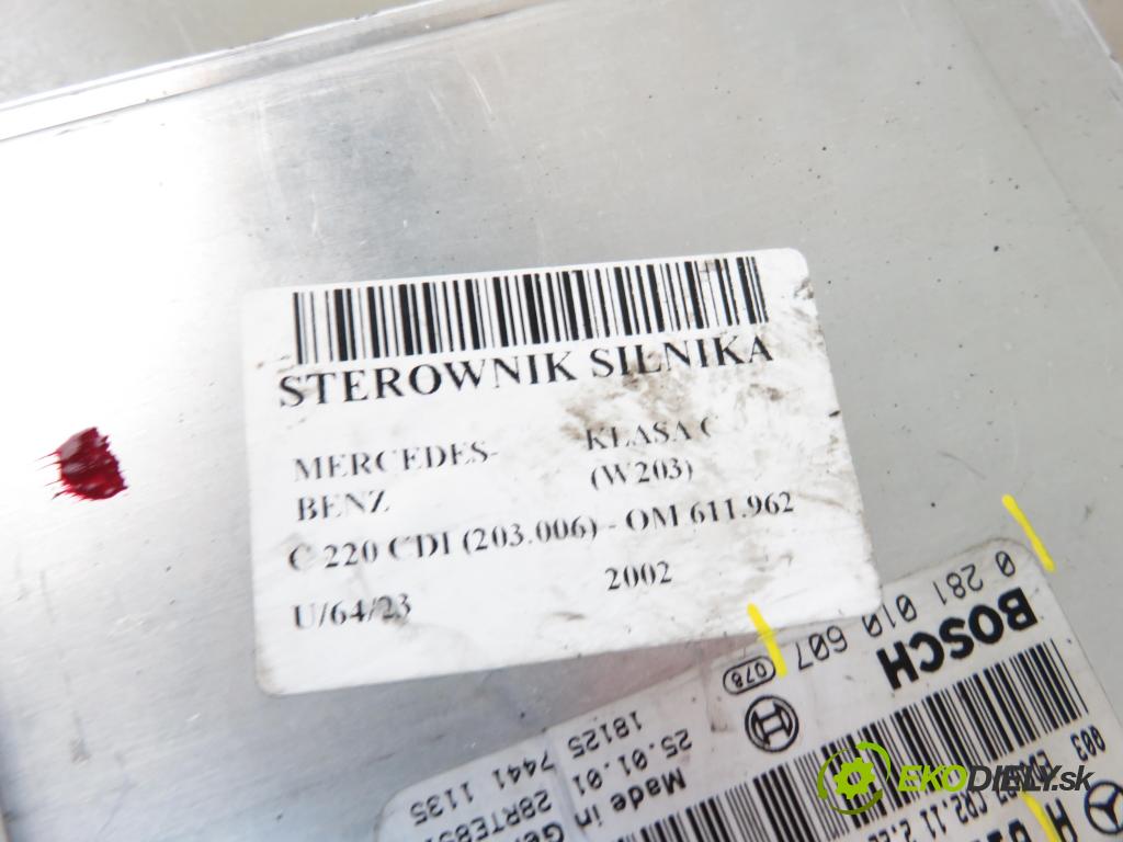 MERCEDES-BENZ KLASA C (W203) SEDAN 2002 105,00 C 220 CDI 143 - OM 611.962 2148,00 Riadiaca jednotka Motor 6111537379 ; 0281010607