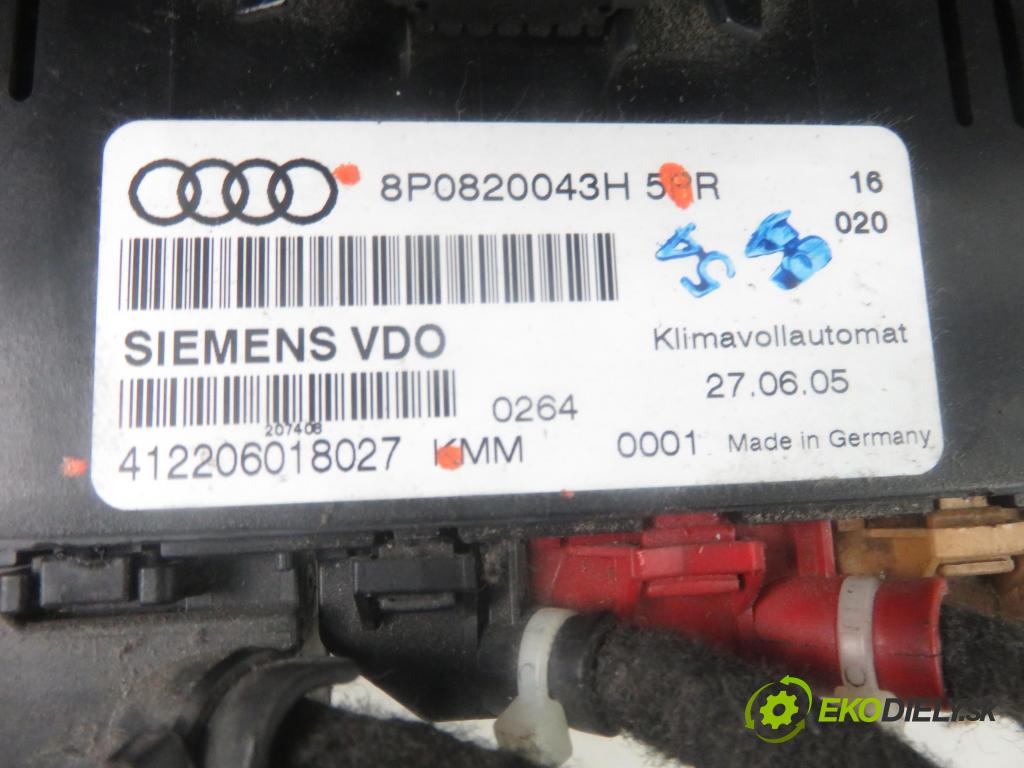 AUDI A3 (8P1) HB 2006 77,00 1.9 TDI PD 105 - BKC 1896,00 Panel kúrenia KLIMATRONIK 8P0820043H ; 412206018027