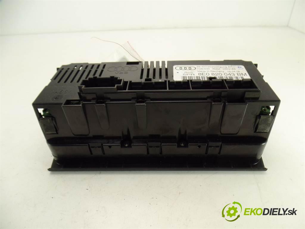 Audi A4 B7  2006  KOMBI 5D 2.0TDI 136KM 04-08 2000 Panel ovládania kúrenia 8E0820043BM (Prepínače, spínače, tlačidlá a ovládače kúrenia)