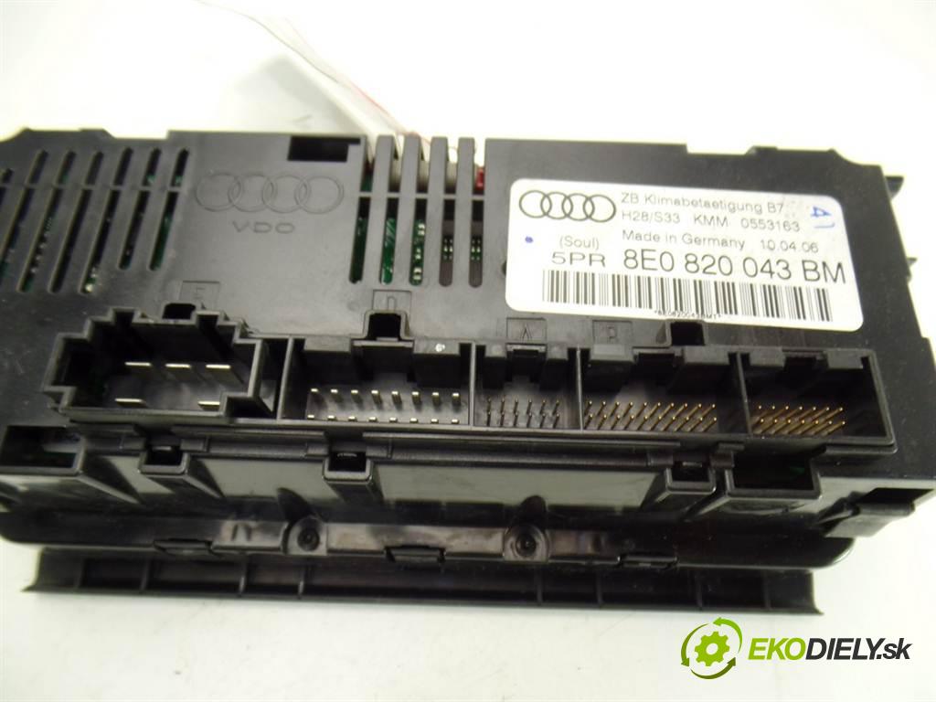 Audi A4 B7  2006  KOMBI 5D 2.0TDI 136KM 04-08 2000 Panel ovládania kúrenia 8E0820043BM (Prepínače, spínače, tlačidlá a ovládače kúrenia)