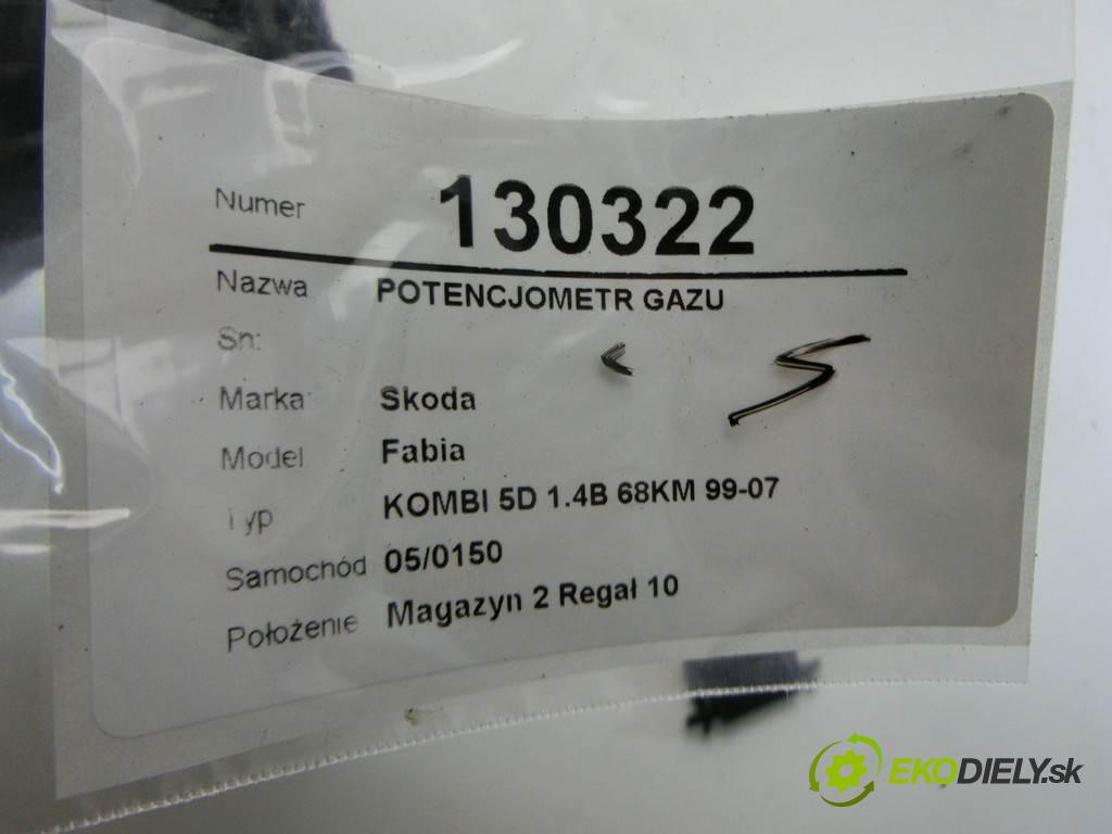 Skoda Fabia  2002  KOMBI 5D 1.4B 68KM 99-07 1400 Potenciometer plynového pedálu 6Q1721503C (Pedále)