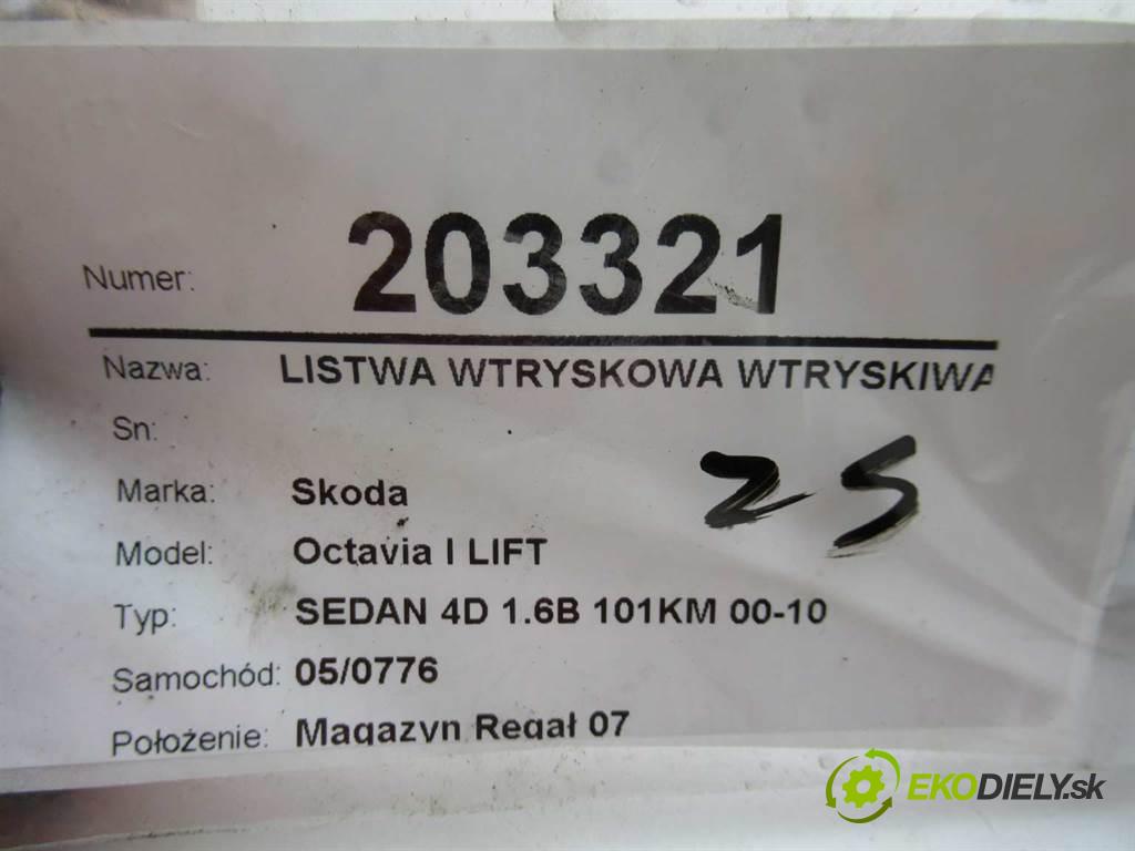 Skoda Octavia I LIFT  2002  SEDAN 4D 1.6B 101KM 00-10 1600 lišta vstřikovací vstřikovací ventily 06A133317A