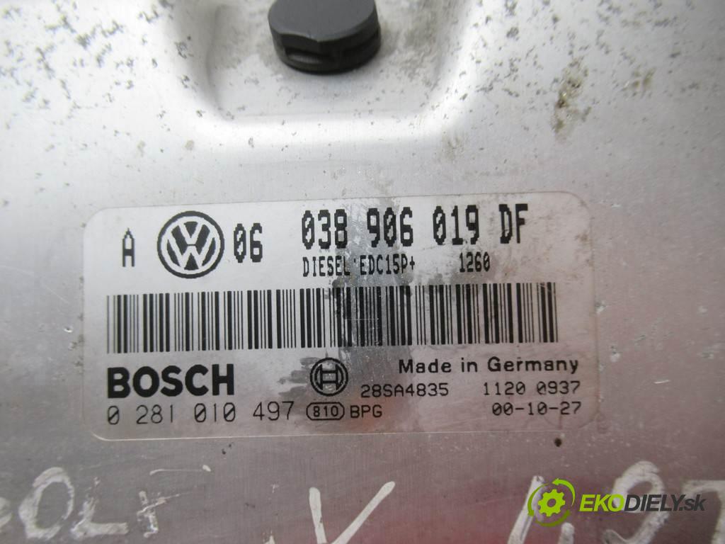 Volkswagen Golf IV  2000  HATCHBACK 5D 1.9TDI 101KM 97-03 1900 řídící jednotka motora 038906019DF (Řídící jednotky)