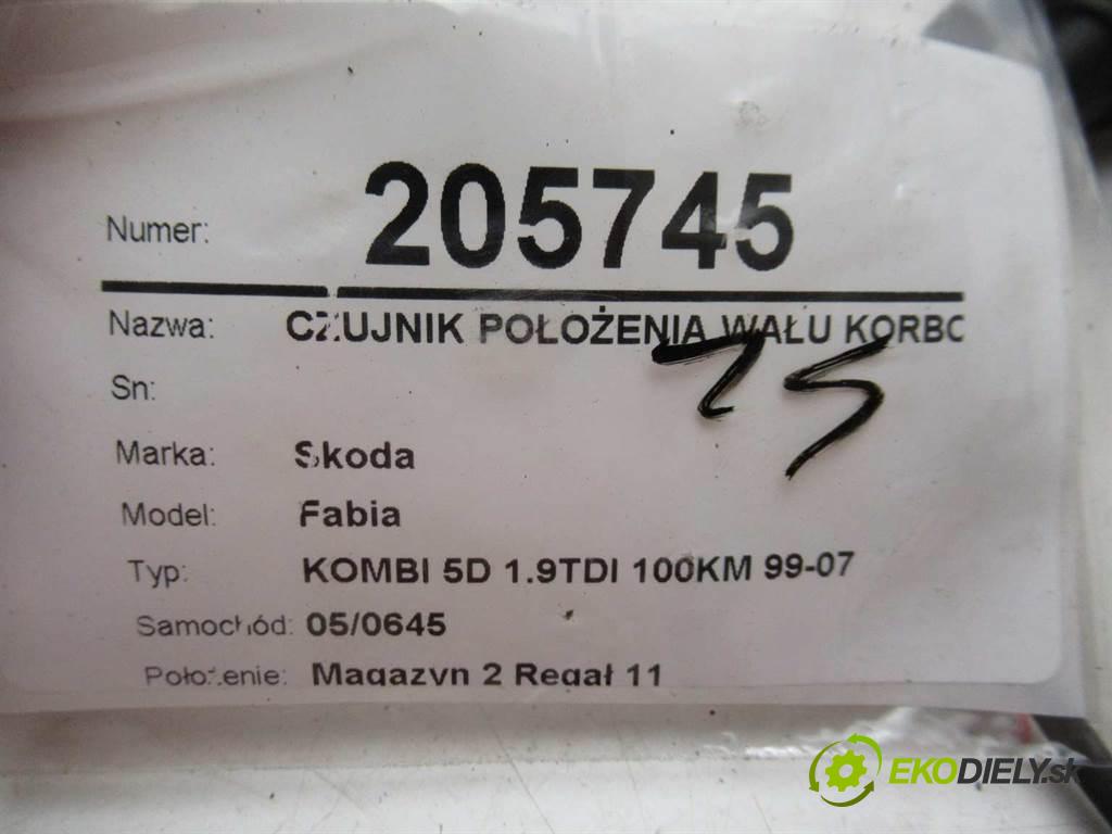 Skoda Fabia  2004  KOMBI 5D 1.9TDI 100KM 99-07 1900 snímač pozice hřídele klikového 038907319G (Snímače polohy kliky, vačky)