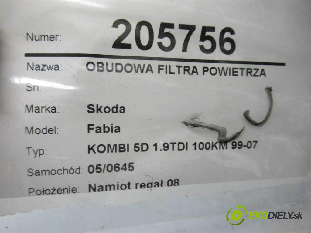 Skoda Fabia  2004  KOMBI 5D 1.9TDI 100KM 99-07 1900 obal filtra vzduchu 6Q0129601AR (Kryty filtrů)