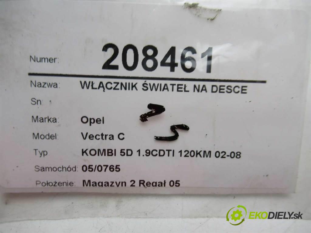 Opel Vectra C  2004  KOMBI 5D 1.9CDTI 120KM 02-08 1900 Spínač svetiel na prístrojovej doske 13177065 (Prepínače, spínače, tlačidlá a ovládače kúrenia)