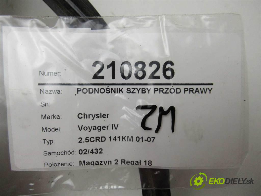 Chrysler Voyager IV  2004 105 kw 2.5CRD 141KM 01-07 2500 Mechanizmus okna predný pravy  (Ostatné)