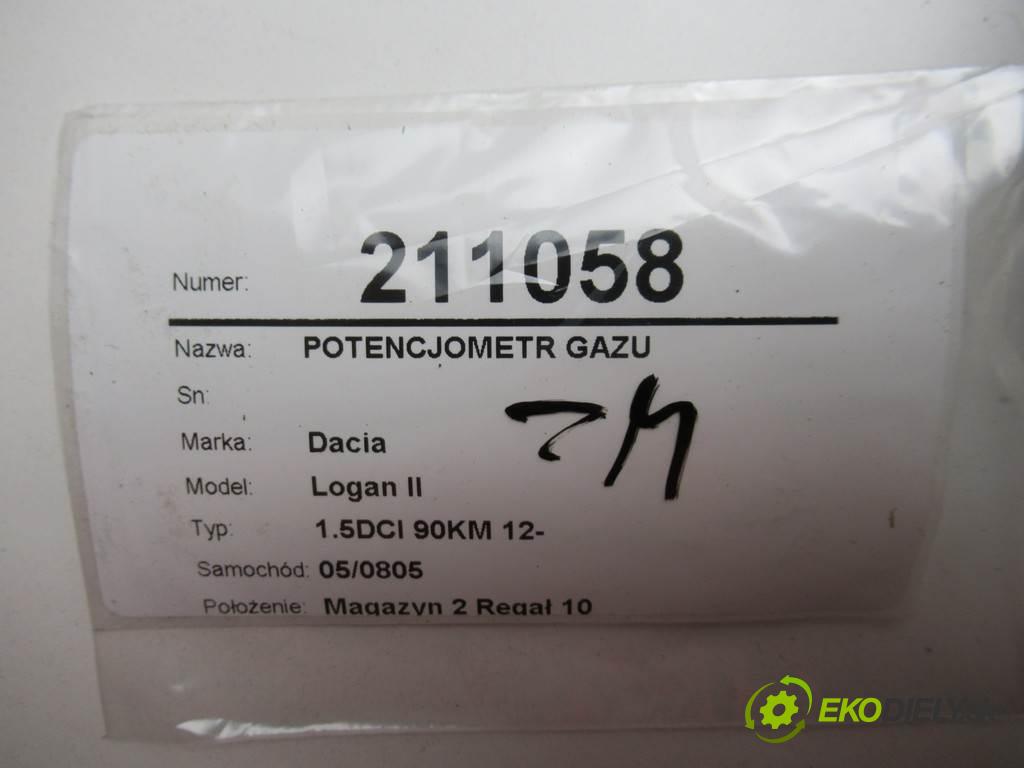 Dacia Logan II  2013  1.5DCI 90KM 12- 1500 Potenciometer plynového pedálu 180022703R (Pedále)