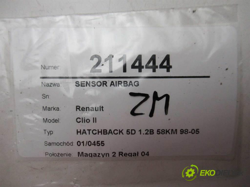 Renault Clio II  1999 43 kw HATCHBACK 5D 1.2B 58KM 98-05 1200 senzor airbag 0285001157 (Snímače)