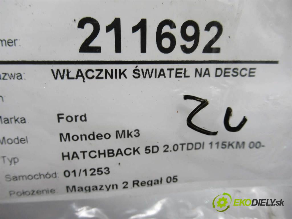Ford Mondeo Mk3  2000  HATCHBACK 5D 2.0TDDI 115KM 00-07 2000 Spínač svetiel na prístrojovej doske 1S7T-13A024-BB (Prepínače, spínače, tlačidlá a ovládače kúrenia)