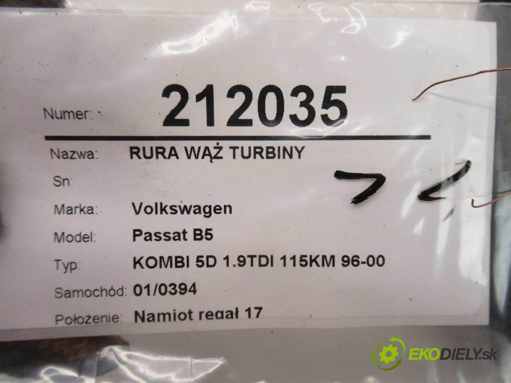 Volkswagen Passat B5  2000 85 kw KOMBI 5D 1.9TDI 115KM 96-00 1900 Rúra hadica turba 8D0129615J (Hadice)