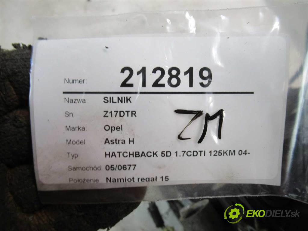 Opel Astra H  2009 81 kw HATCHBACK 5D 1.7CDTI 125KM 04-14 1700 motor Z17DTR (Motory (kompletní))