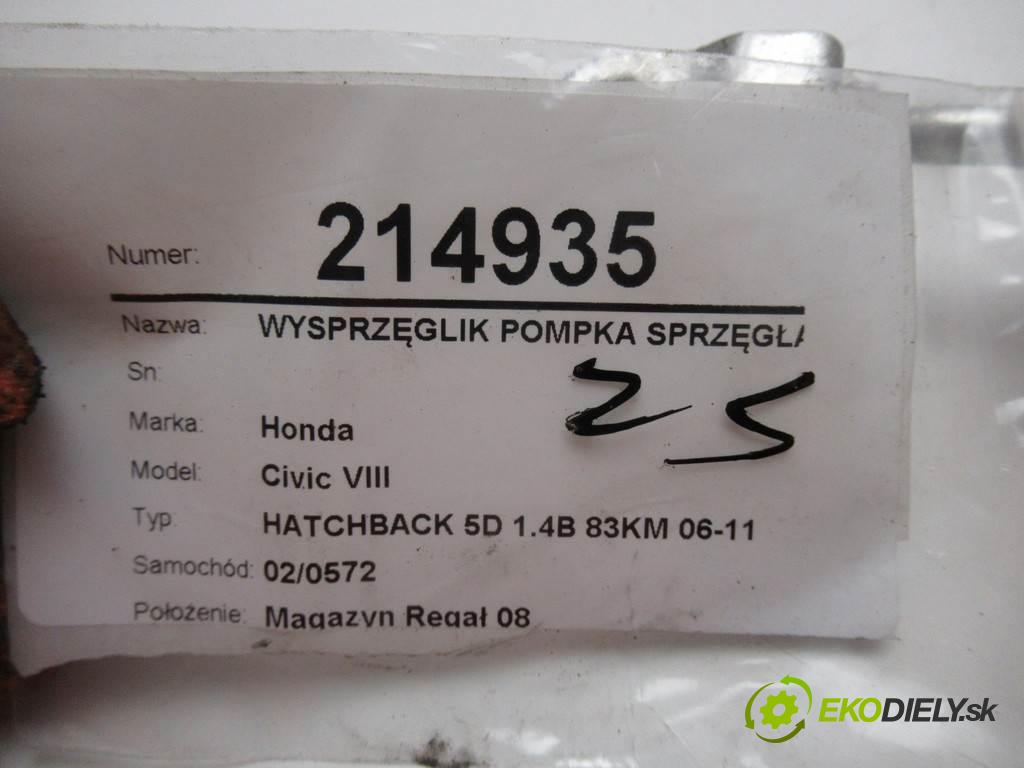 Honda Civic VIII  2008 61 kw HATCHBACK 5D 1.4B 83KM 06-11 1400 Spojkový valec pumpa spojky  (Valce a ložiská)