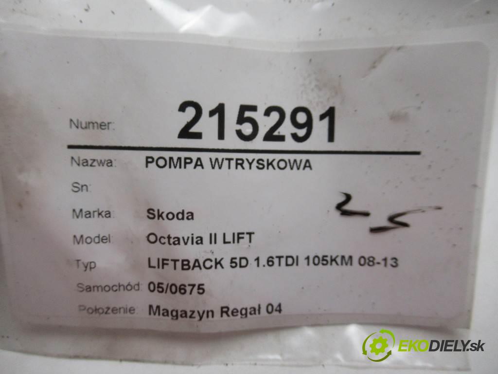 Skoda Octavia II LIFT  2012  LIFTBACK 5D ANGLIK 1.6TDI 105KM 08-13 1600 pumpa vstřikovací 03L130755E (Vstřikovací čerpadla)