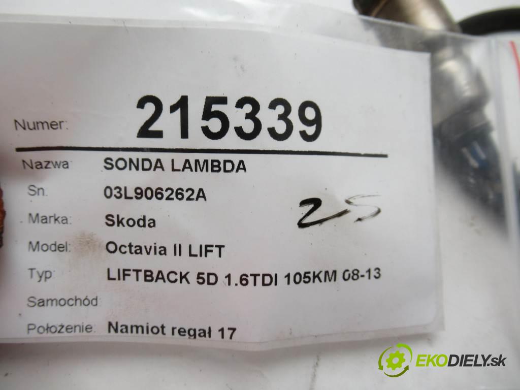 Skoda Octavia II LIFT    LIFTBACK 5D ANGLIK 1.6TDI 105KM 08-13  sonda lambda 03L906262A (Lambda sondy)