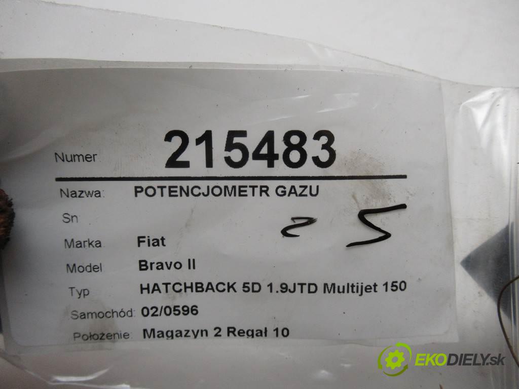 Fiat Bravo II  2008 110 kw HATCHBACK 5D 1.9JTD Multijet 150KM 07-14 1900 potenciometr plynového pedálu 0280755052 (Pedály)