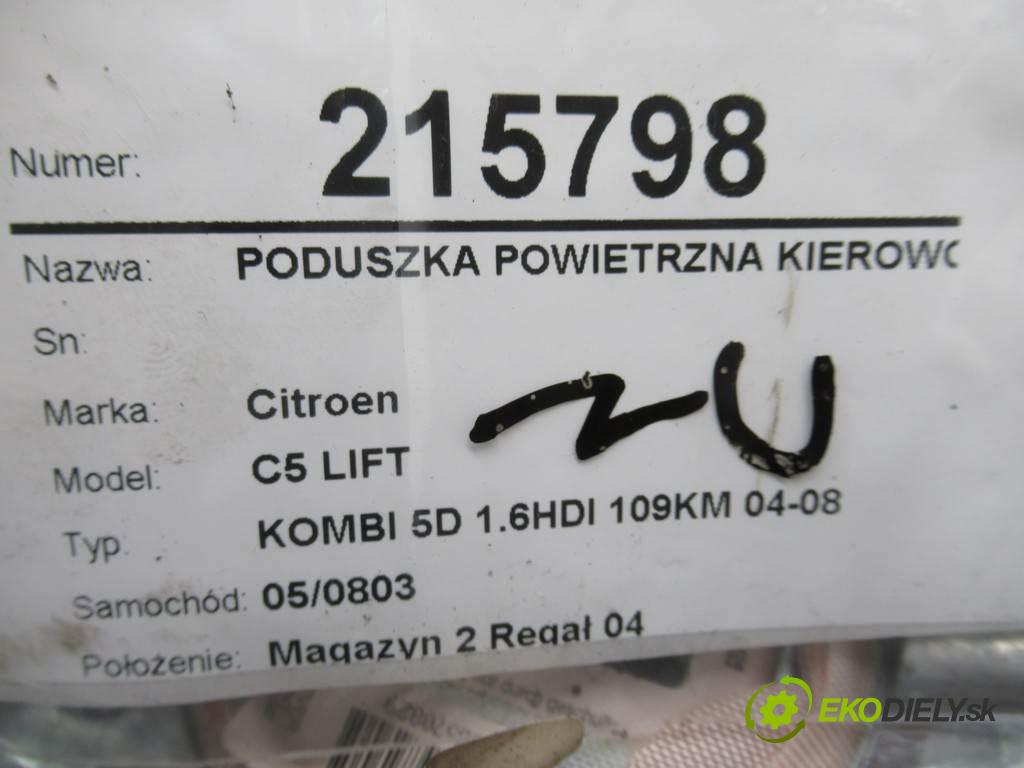 Citroen C5 LIFT  2006  KOMBI 5D 1.6HDI 109KM 04-08 1600 AirBag - volantu 96509314ZE (Airbagy)