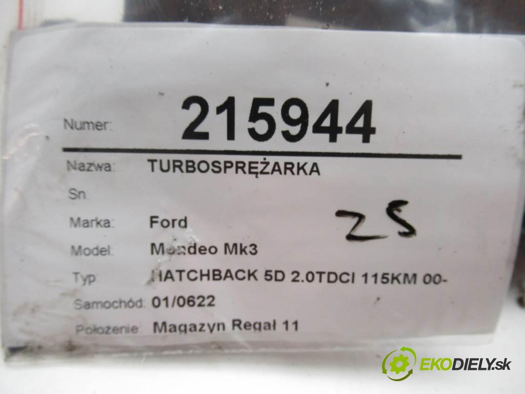 Ford Mondeo Mk3  2004  HATCHBACK 5D 2.0TDCI 115KM 00-07 2000 Turbodúchadlo,turbo 1S7Q-6K682-AG (Turbodúchadlá (kompletné))