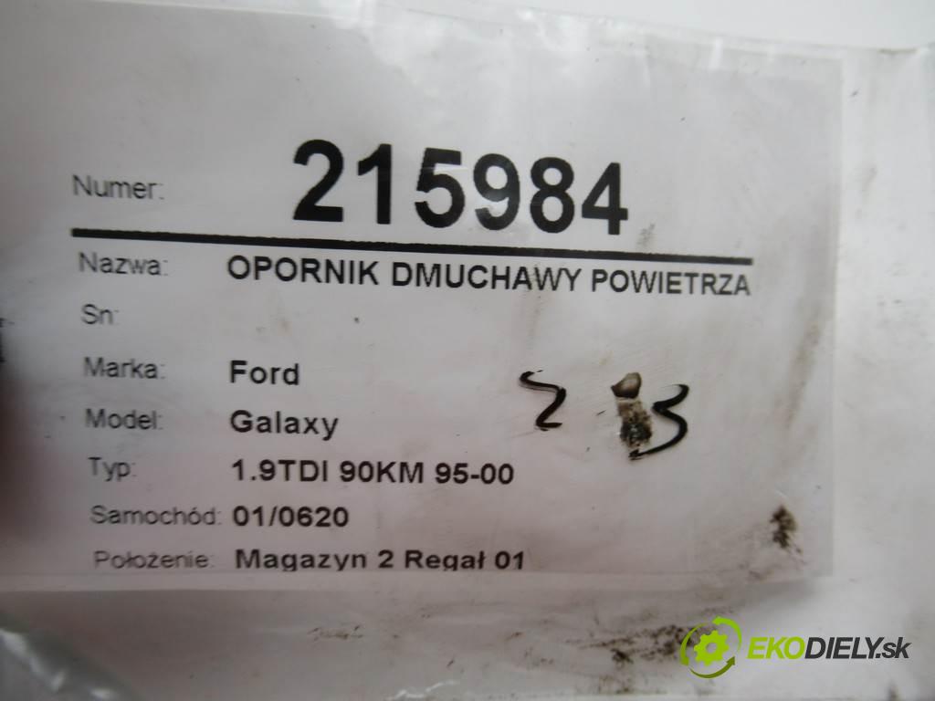 Ford Galaxy  1998 66 kw 1.9TDI 90KM 95-00 1900 odpor rezistor topení vzduchu 7M0959263C (Odpory topení)