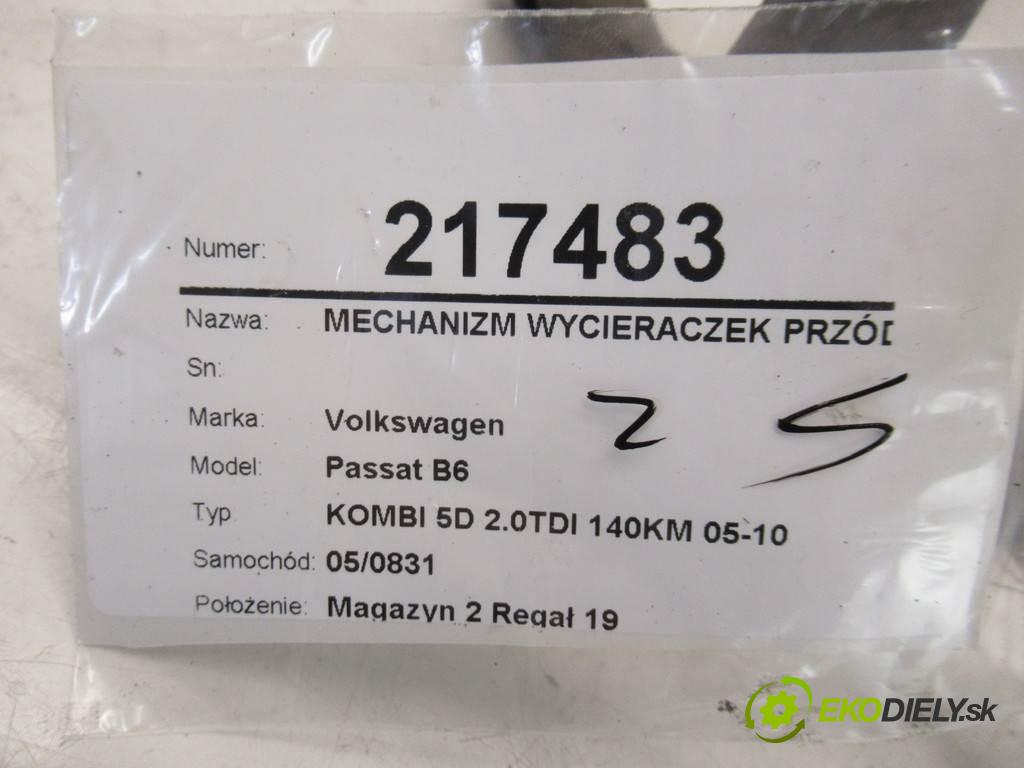 Volkswagen Passat B6  2006 103 kW KOMBI 5D 2.0TDI 140KM 05-10 2000 Mechanizmus stieračov predný 3C1955023B 3C1955419 (Motorčeky stieračov predné)